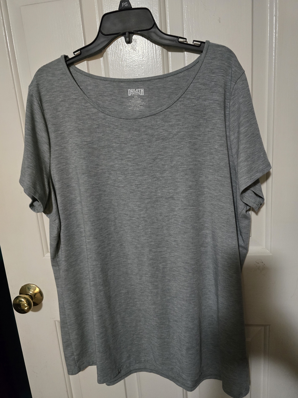 Duluth Trading Co Gray Short Sleeve Scoop Neck Tee
